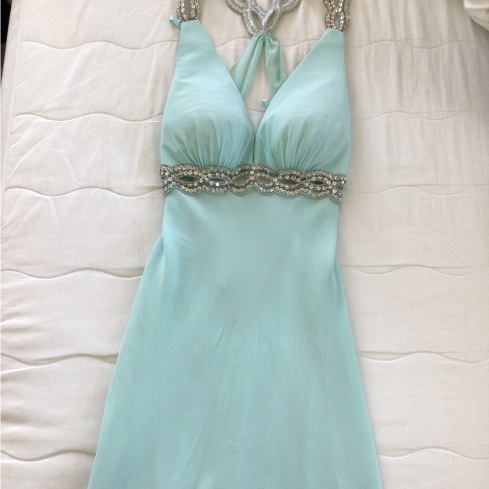 Baby Teal Embellished Gown